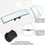 8sanlione 12 Inch Panoramic Car Rearview Mirror, Blue