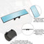 8sanlione 12 Inch Panoramic Car Rearview Mirror, Blue