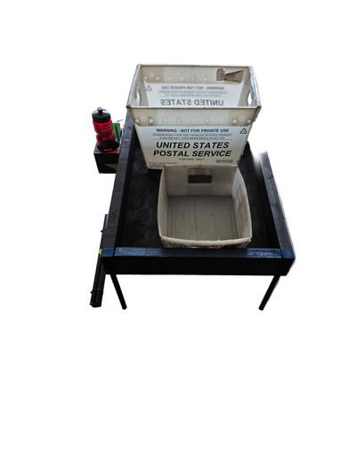 Post office vehicle mail tray sized 2' x 2.5'