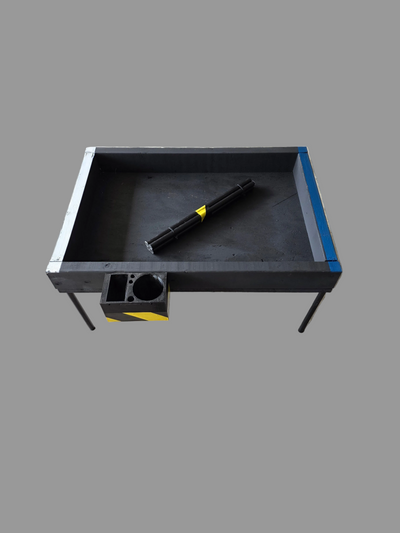 Post office vehicle mail tray sized 2' x 2.5'