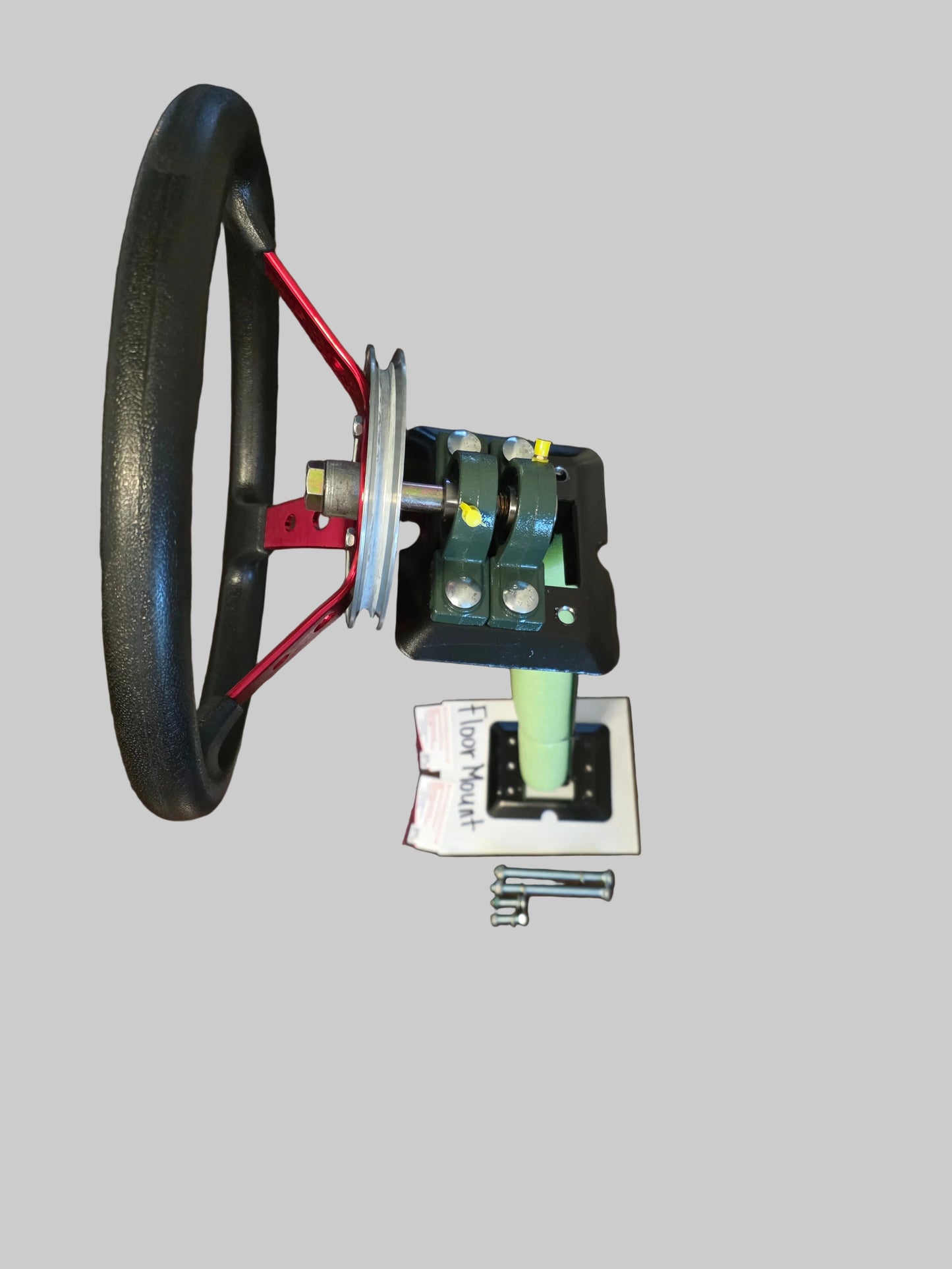 Right, hand drive universal floor mount steering wheel with pulley