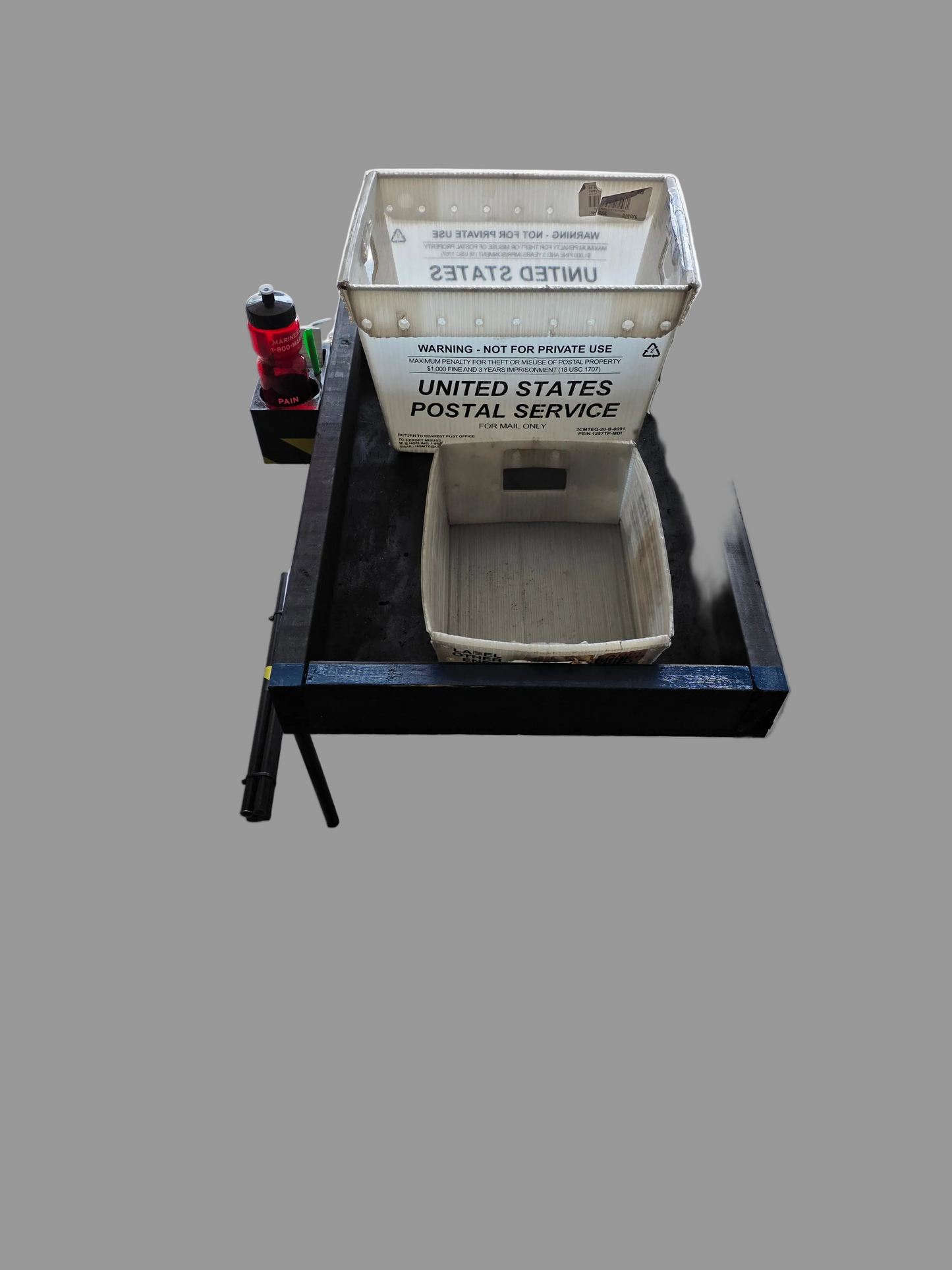Post office vehicle mail tray sized 2' x 2.5'
